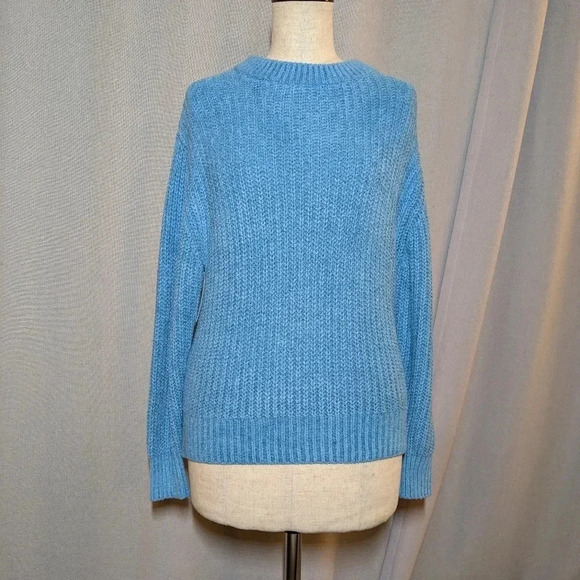 NEW Aritzia Blue Chunky Sweater Salette  Chenille XS - Picture 3 of 6